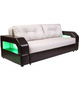 Диван-еврокнижка "Манчестер" с подсветкой рогожка бежевый