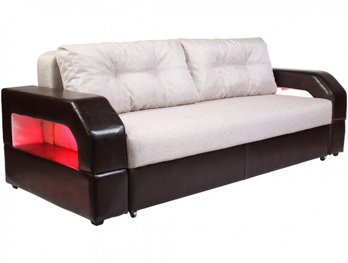 Диван-еврокнижка "Манчестер" с подсветкой рогожка артикул 2252