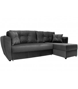 Угловой диван "Амстердам" велюр кабрио черный