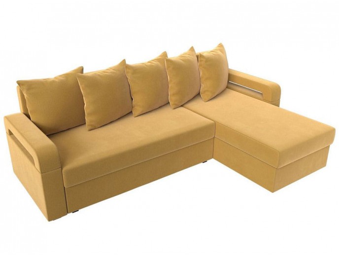 Угловой диван "Гермес Лайт" микровельвет артикул 1297