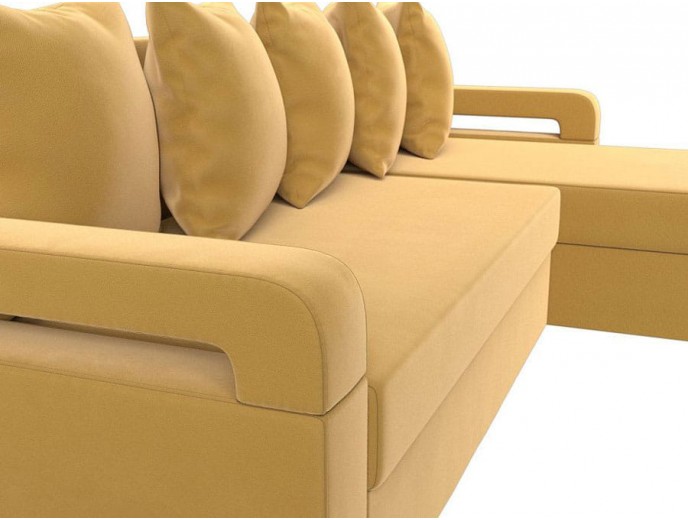 Угловой диван "Гермес Лайт" микровельвет артикул 1297